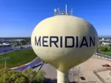 Meridian's yellow water tower.